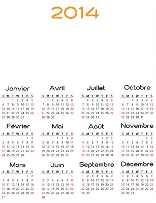 Calendrier 2014 Photo frame effect