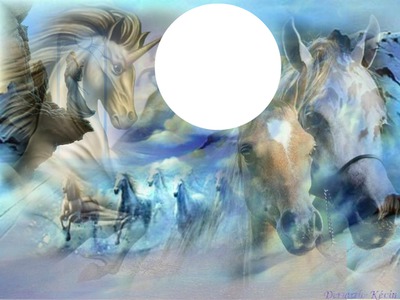 cadre des courses des chevaux 2 Photomontage