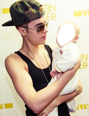 Justin & Baby Photo frame effect