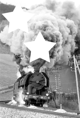 train vapeur Fotomontaža