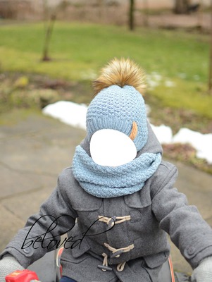 niño con ropa de invierno Photomontage