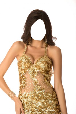 Golden Dress Girl Fotomontasje