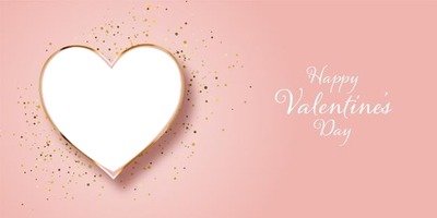 Feliz San Valentín, corazón, portada, 1 foto Φωτομοντάζ