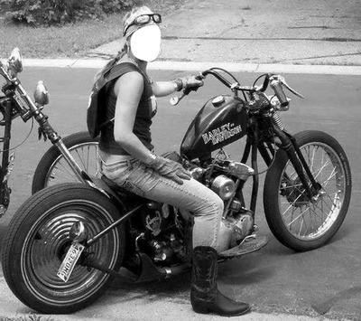 moto femme Fotomontaggio