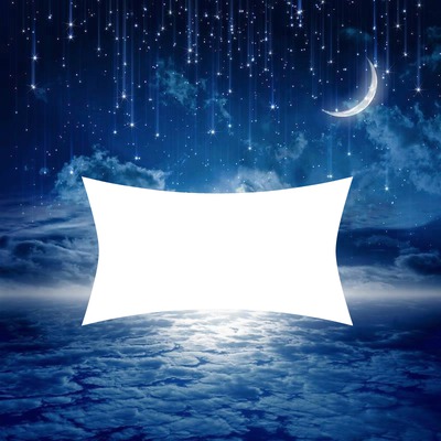 Luna y lluvia de estrellas フォトモンタージュ