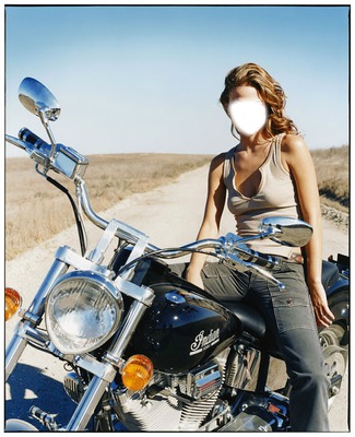 Femme en moto Fotómontázs