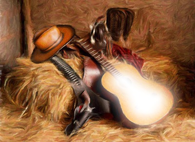 country gitaar Photo frame effect