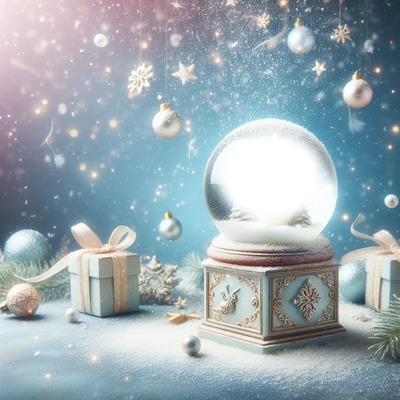 Boule de cristal Noel neige magique Photo frame effect