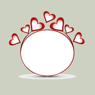 corona de corazones, rojo, una foto Фотомонтаж