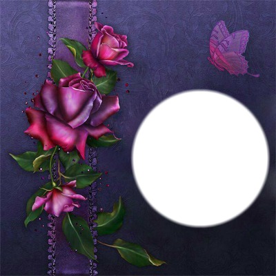 banner of roses Photo frame effect