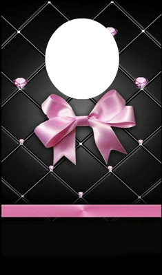 pink bow Photo frame effect