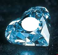 Blue Heart Diamond Photo frame effect