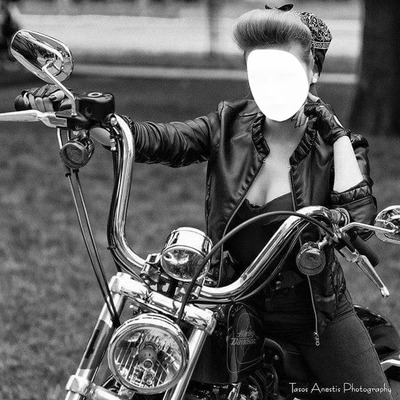 femme moto Photo frame effect