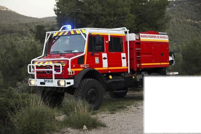 camion de pompier (marin pompier de marseille) Fotomontaż