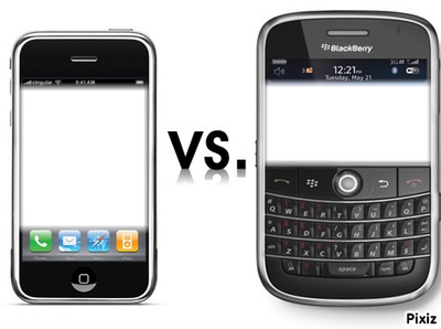 iphone VS blackberry Фотомонтаж