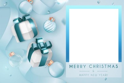 MERRY CHRISTMAS AND HAPPY NEW YEAR Photo frame effect