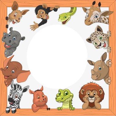 cadre 1 photo animaux zoo Photo frame effect