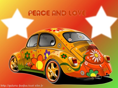peace and love Photo frame effect