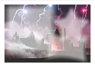 feu artifice à carcassonne Fotomontáž