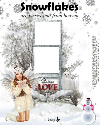 snowflake kisses from heaven Photo frame effect