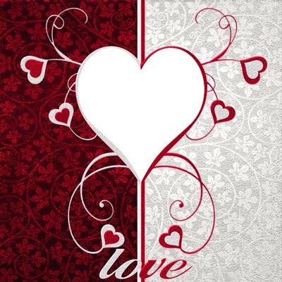 love, corazón y rama de corazones. Fotoğraf editörü