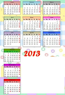 calendario 2013 en español Фотомонтажа
