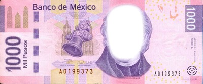 billete 1000 pesos Montaje fotografico