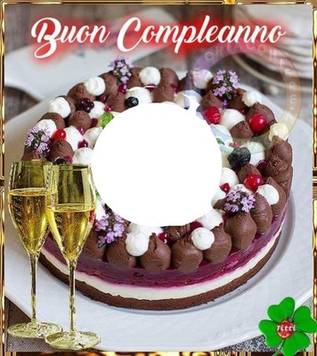 torta buon compleanno Fotomontaža