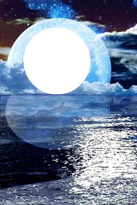 lune fond bleu Montaje fotografico
