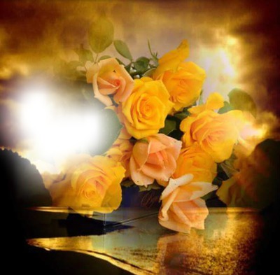 rose jaune Montaje fotografico