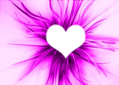 coeur dans un fonc violet フォトモンタージュ