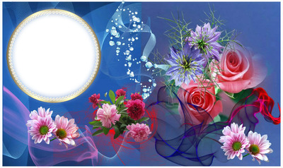 cadre fleurs Fotomontaggio