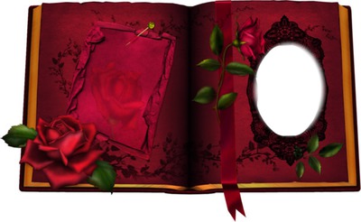 livre avec rose Fotomontaggio