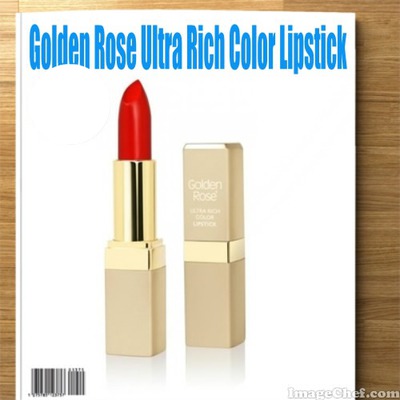 Golden Rose Ultra Rich Color Lipstick Magazine Photomontage
