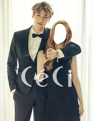 Sehun with girlfriend (YOU) Photo frame effect