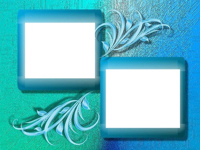 cadre bleu vert Photomontage
