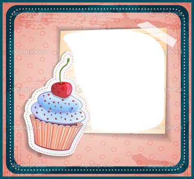 Cumpleaños cupcake Photo frame effect