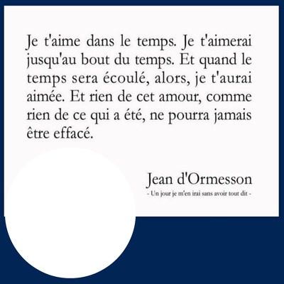 Jean d'Ormesson Photo frame effect