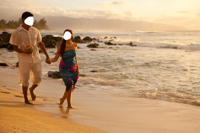 couple sur la plage Fotomontagem