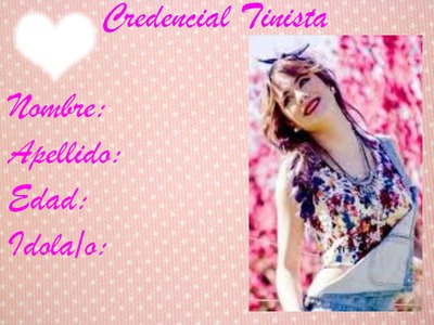Credencial Tinista (de TINI) Fotomontasje