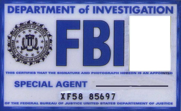 fausse carte du FBI Montage photo