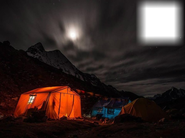Ночь в палатке Fotomontage