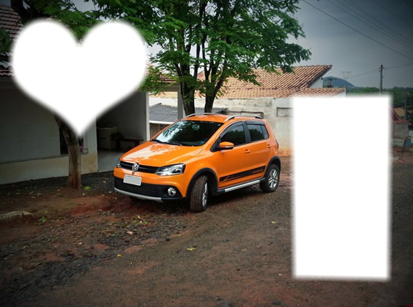 orange car Fotomontaggio