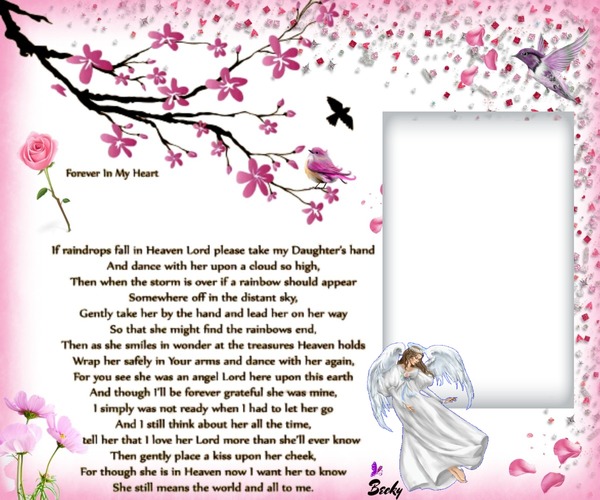 forever in my heart daughter Photo frame effect