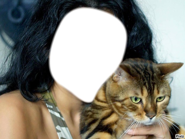 women, cat Photomontage