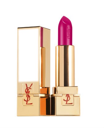 Yves Saint Laurent Rouge Pur Couture Golden Lustre Ruj Fuchsia Symbole Fotomontage