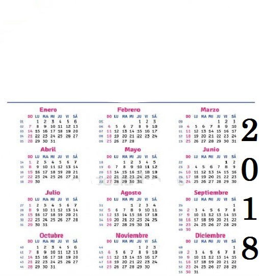 calendario 2018 Fotomontažas