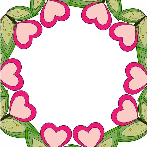corona de hojas y corazones. Photo frame effect