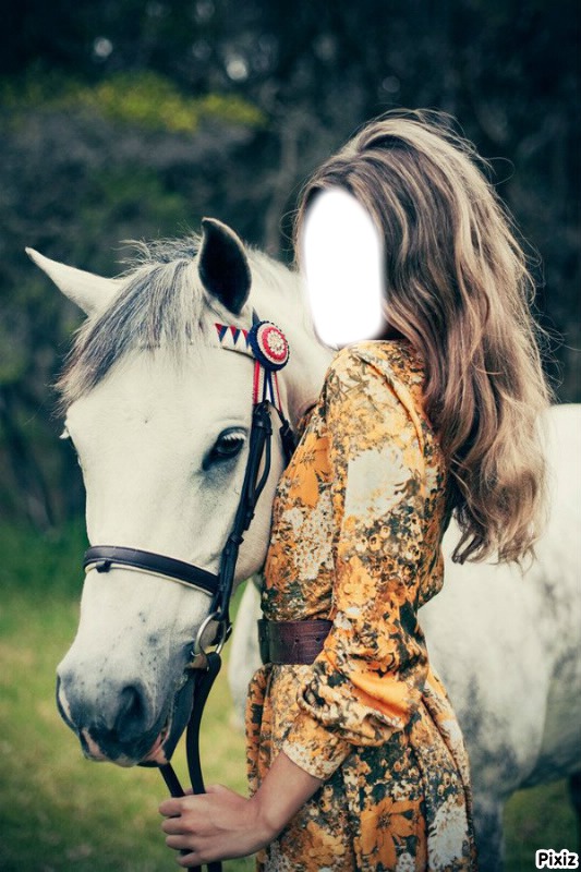 girl with horse Photomontage