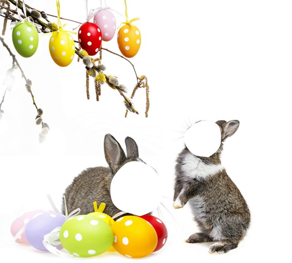2 lapins de Pâques Fotomontage